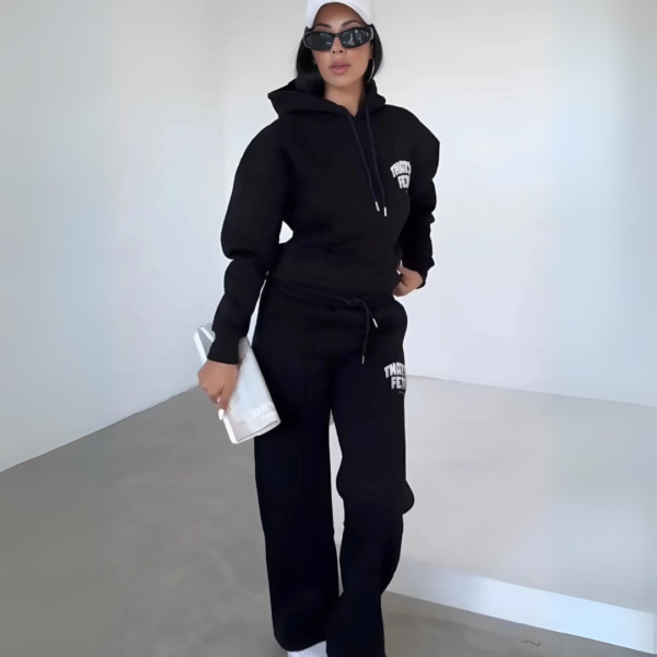 Women's Hoodie Tracksuit - Black