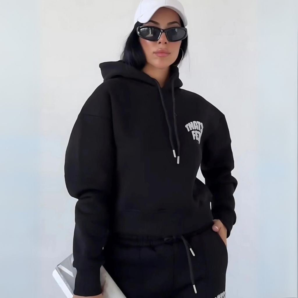 Women's Hoodie Tracksuit - Black