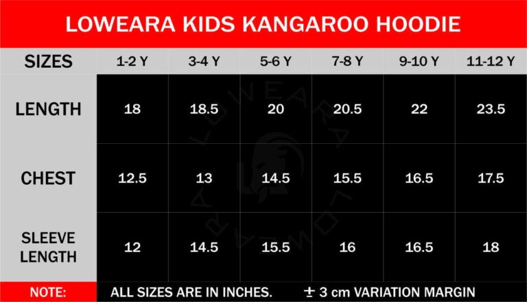 kid's size chart Loweara